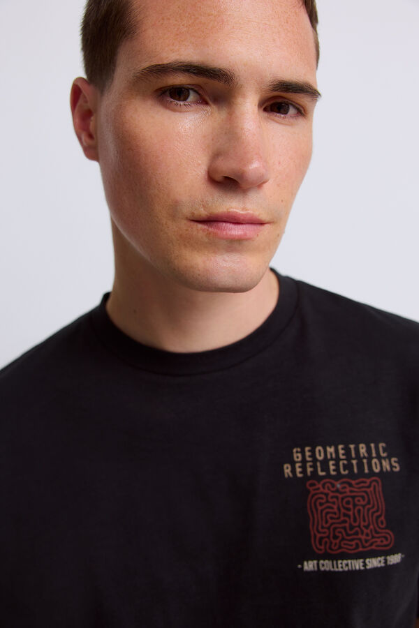 Springfield T-shirt g&eacute;om&eacute;trique noir