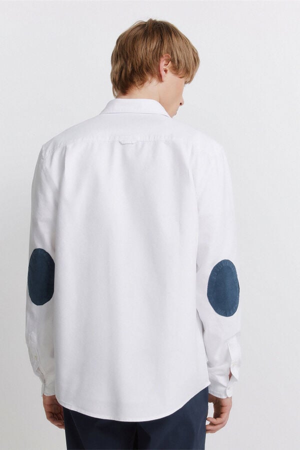 Springfield Oxford shirt with elbow patches white
