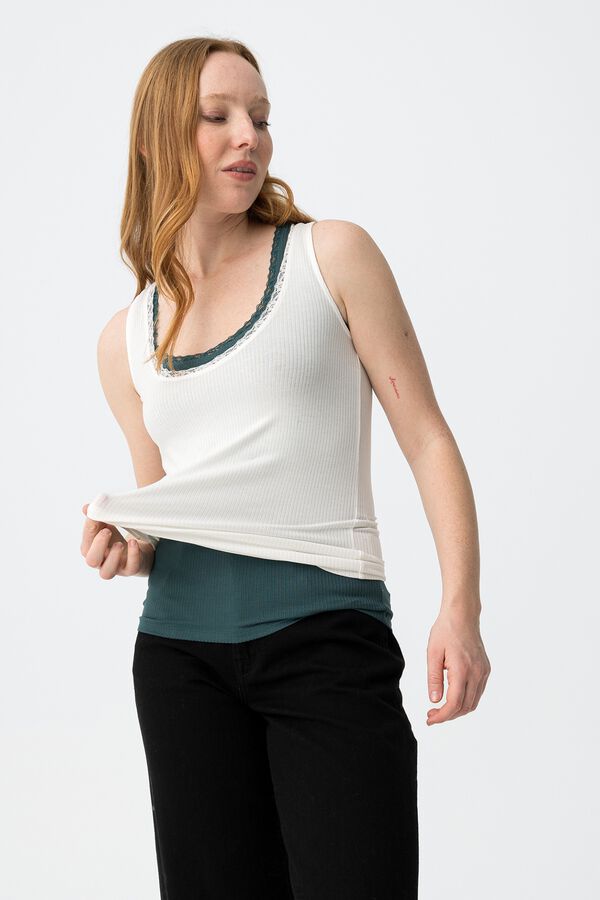 Tiffosi Set of 2 strappy tops blanc