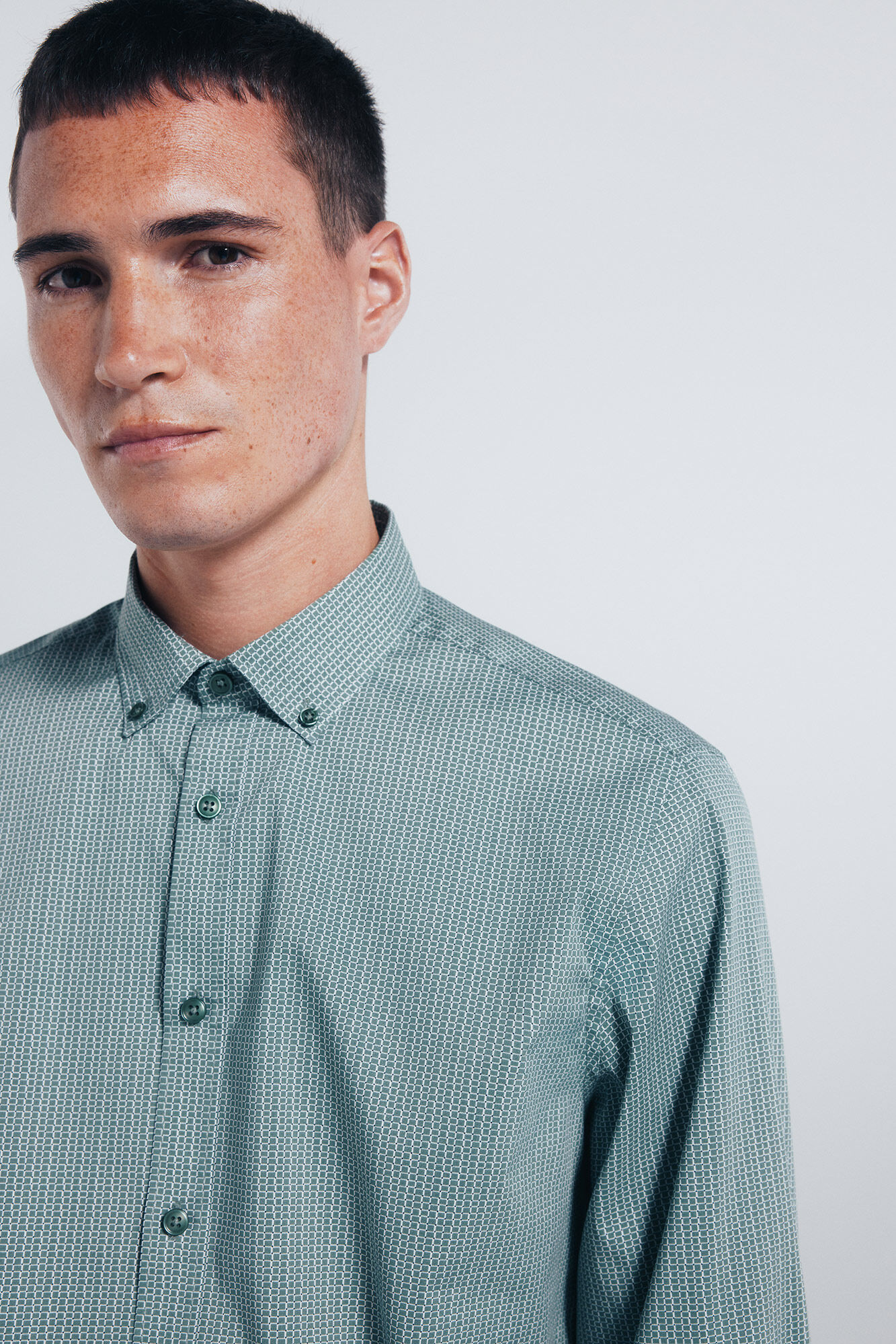 Springfield Micro print poplin shirt