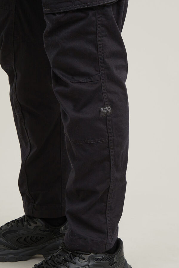 G-STAR Pantalones cargo Rovic Zip 3D. Corte Regular Tapered negro
