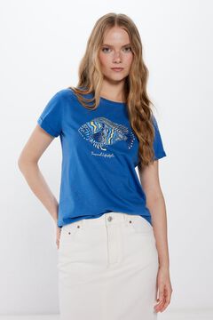 Springfield Majica sa morskim grafičkim printom plava