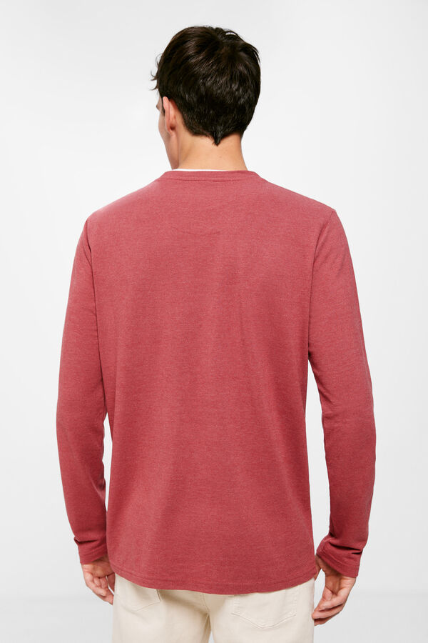 Springfield Long-sleeved double melange T-shirt pink