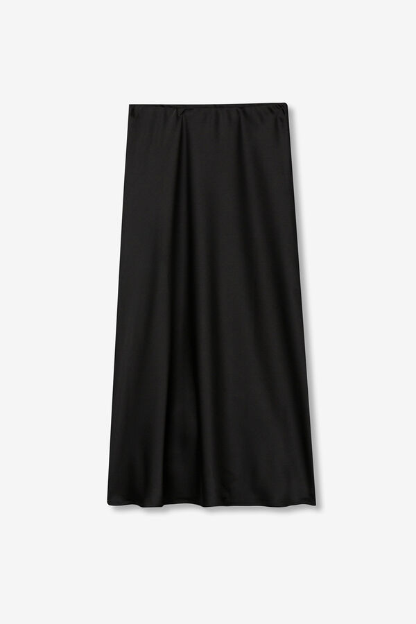 Tiffosi Skirt Midi Satin-Finish Crna