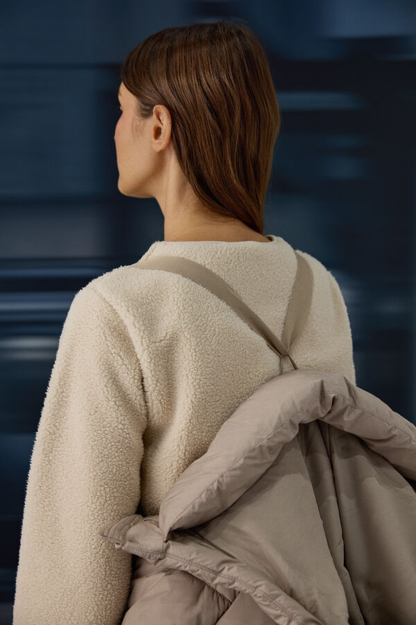 Springfield Veste longue matelass&eacute;e thermique &agrave; capuche nude
