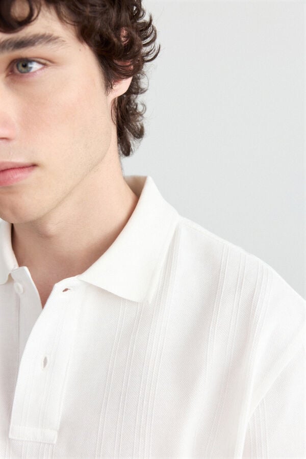 Springfield Slim fit structure polo shirt beige