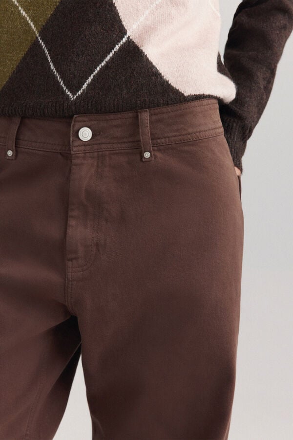 Springfield High-waisted sailor jeans brown