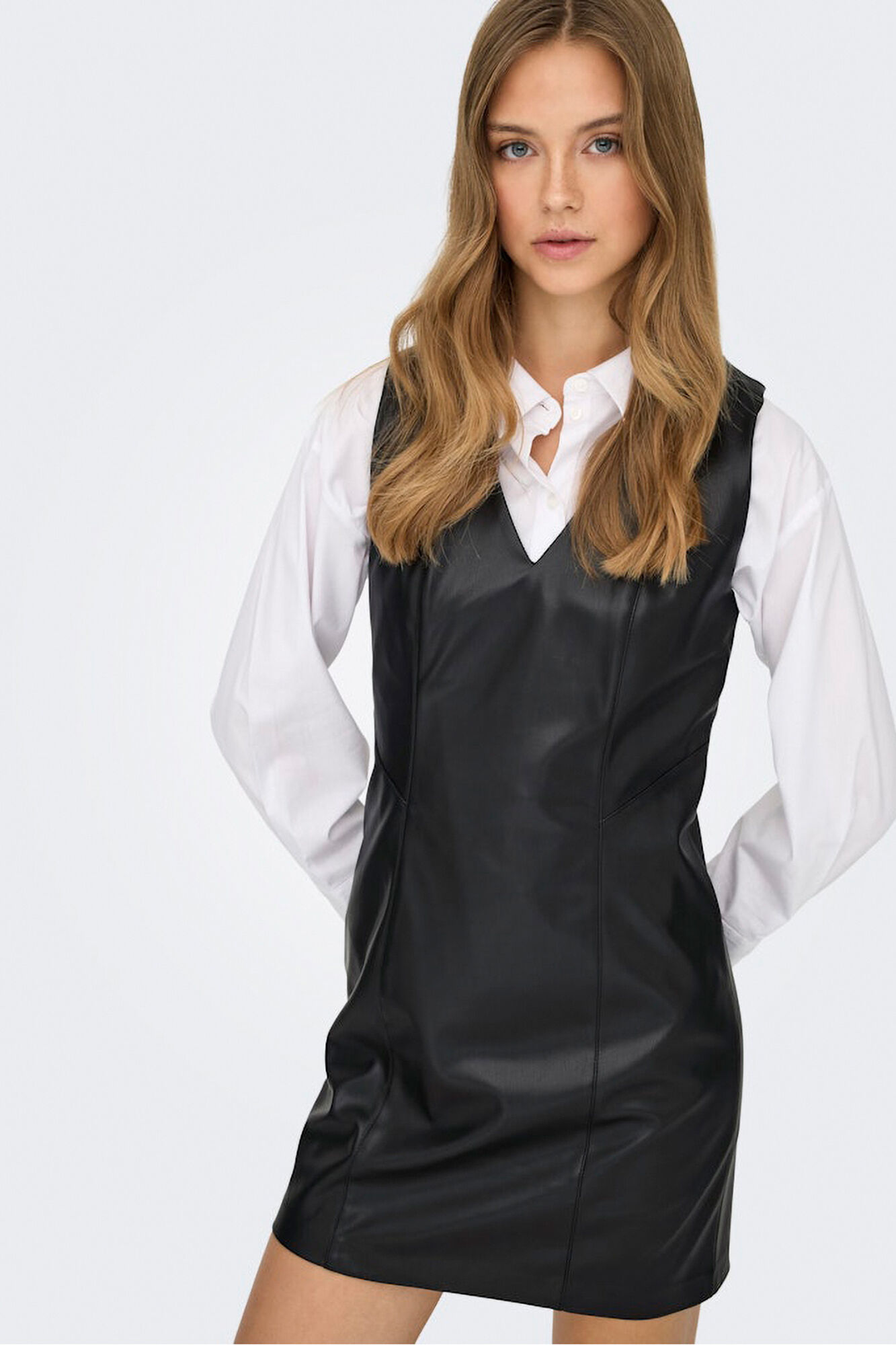 Only Vestido curto de couro vegano