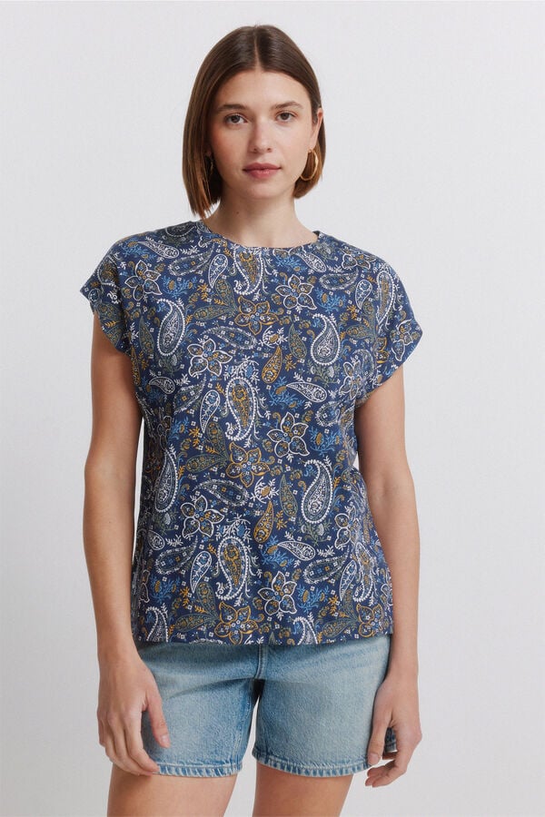 Springfield Printed short sleeve T-shirt blue