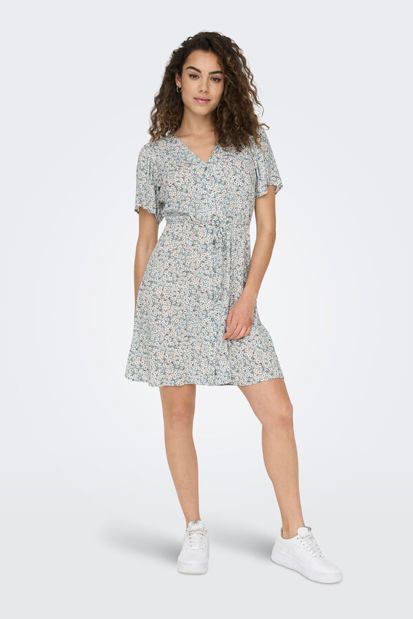 Only Short sleeve short dress blue