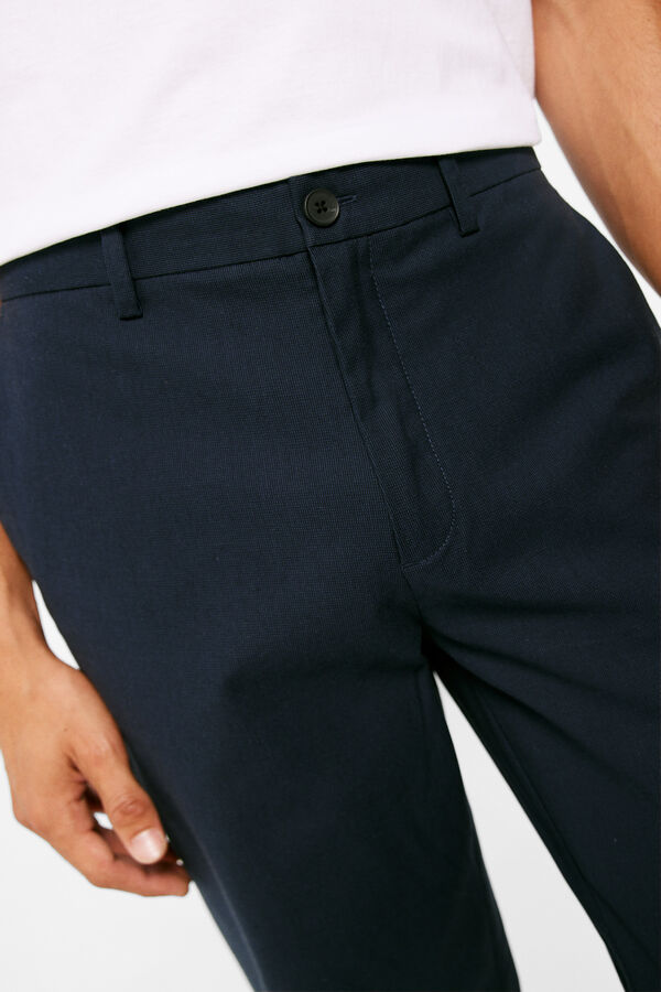 Springfield Textured two-tone winter chinos blue