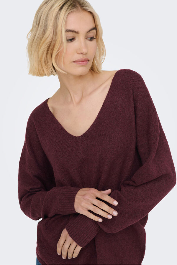 Only Jersey de cuello pico morado/lila
