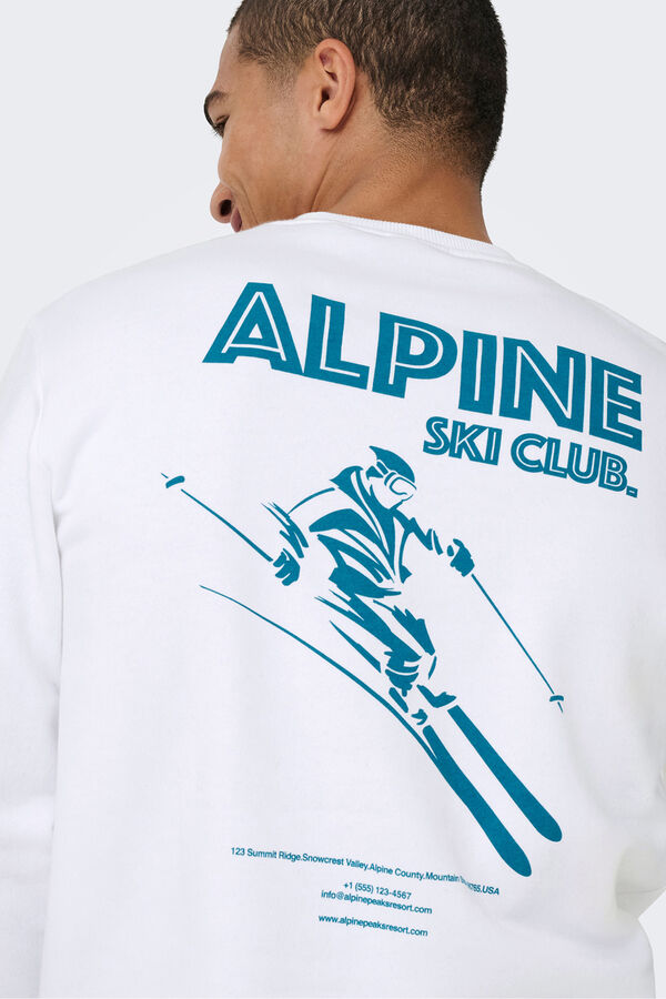 Only & Sons Sweatshirt mit Rundhalsausschnitt Wei&szlig;