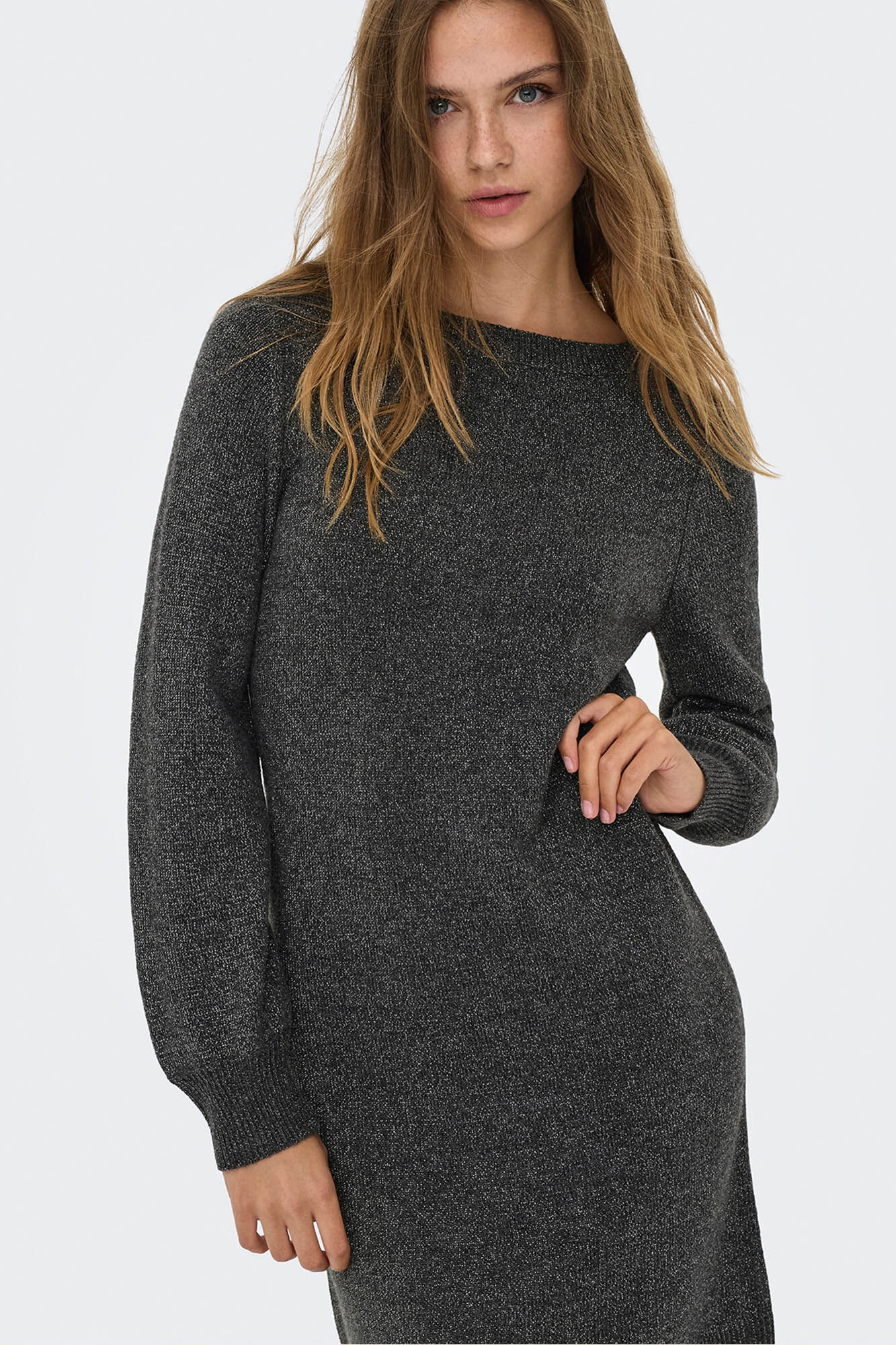 JDY Vestido corto punto lurex