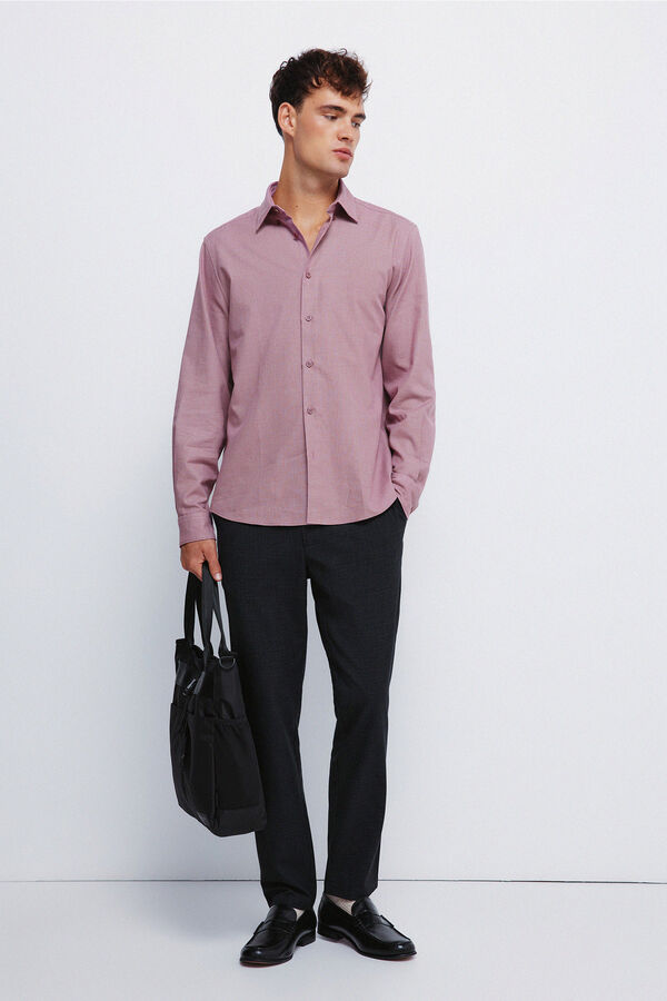 Springfield Two-tone structured dress shirt pink