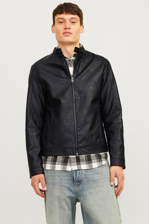 Jack & Jones Cazadora efecto piel negro
