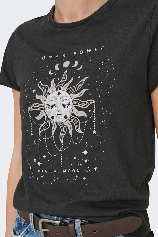 Only Printed short-sleeved T-shirt grey