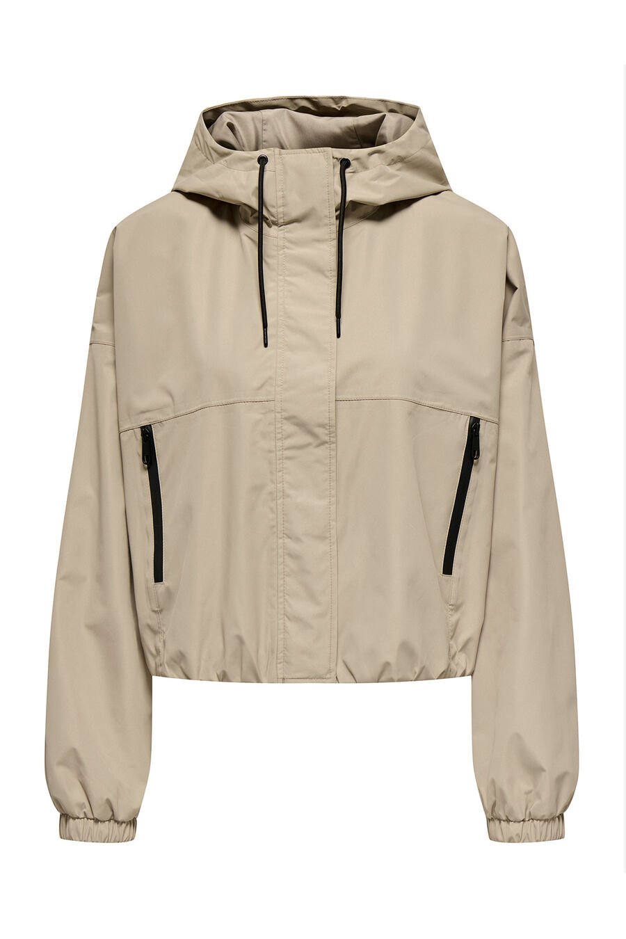 Chubasquero corto con capucha