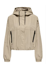 Only Capa de chuva curta com capuz bege