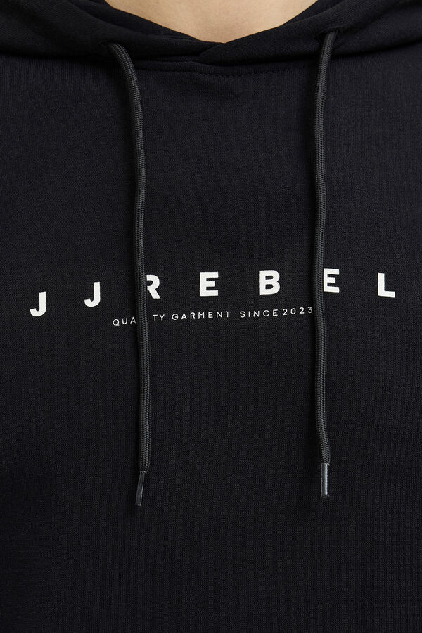JJ REBEL Sudadera con capucha b&aacute;sica negro