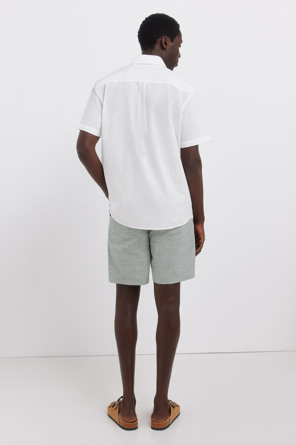 Springfield Bermude od chambray tkanine udobnog slim fit kroja Zelena