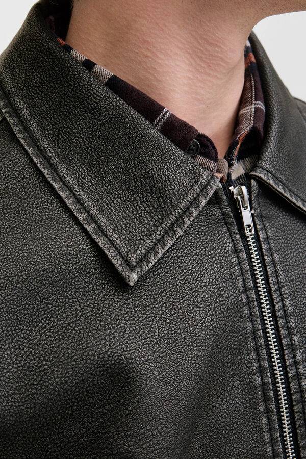 Jack & Jones Faux leather jacket black