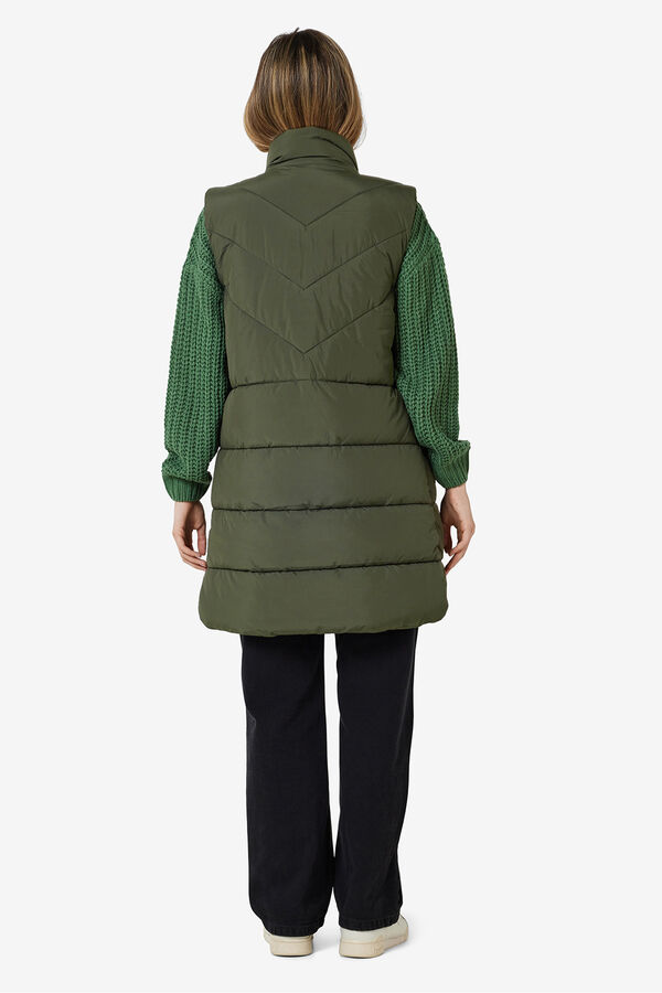 Noisy May Chaleco largo acolchado verde