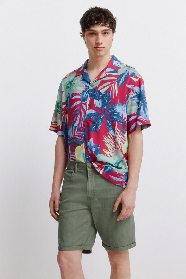 Springfield Washed 5-pocket slim fit Bermuda shorts green