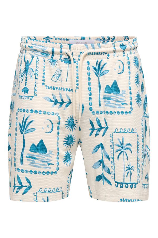Only & Sons Textured Bermuda shorts white