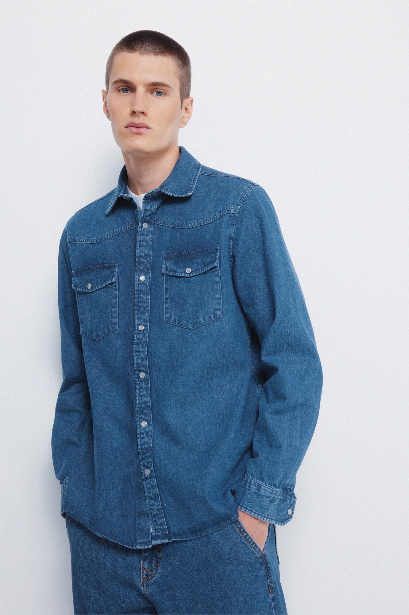 Springfield Denim shirt with yoke