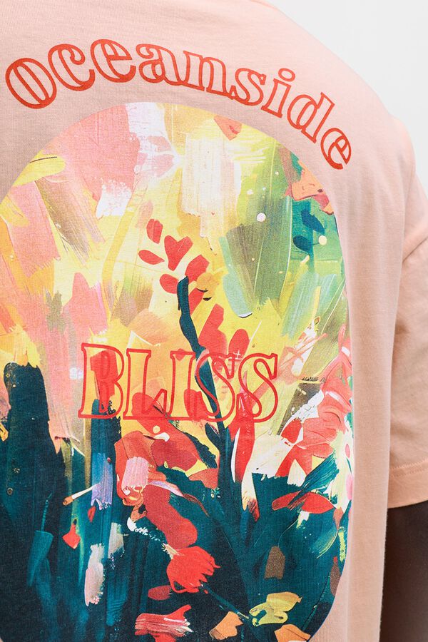 Jack & Jones Camiseta loose algod&oacute;n rosa