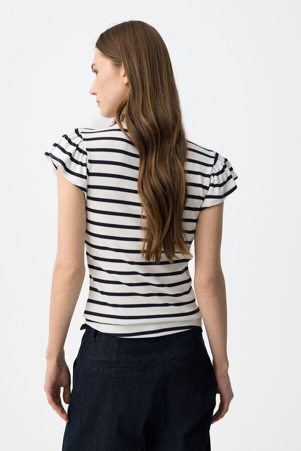 Tiffosi Short-sleeved striped T-shirt brown