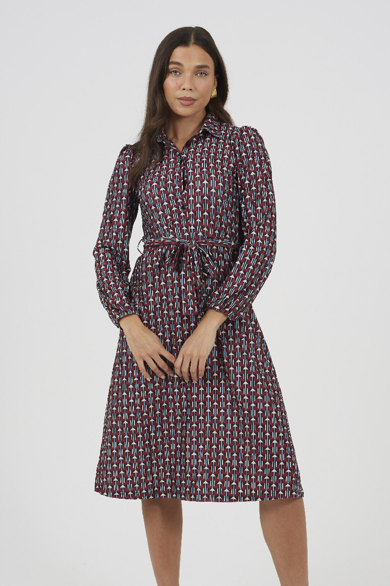 Brave Soul Vestido camisero estampado