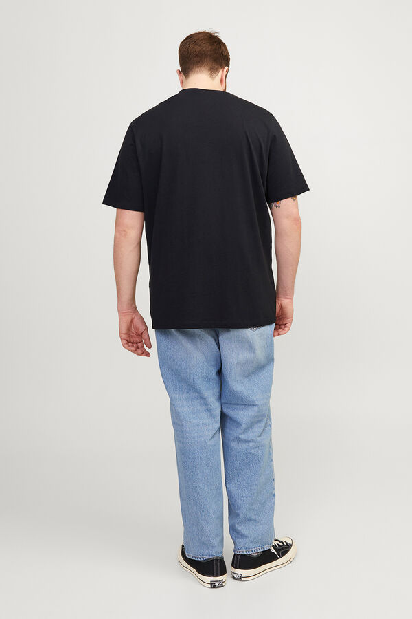 Jack & Jones PLUS Camiseta b&aacute;sica logo negro
