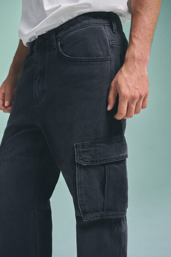 Springfield Pedri X Springfield black cargo jeans grey