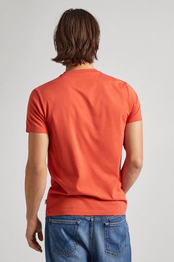Springfield Slim fit logo print T-shirt narančasta