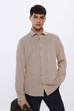 Springfield Two- jersey-knit knit shirt camel