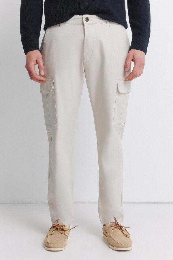 Springfield Slim fit cargo comfort trousers printed