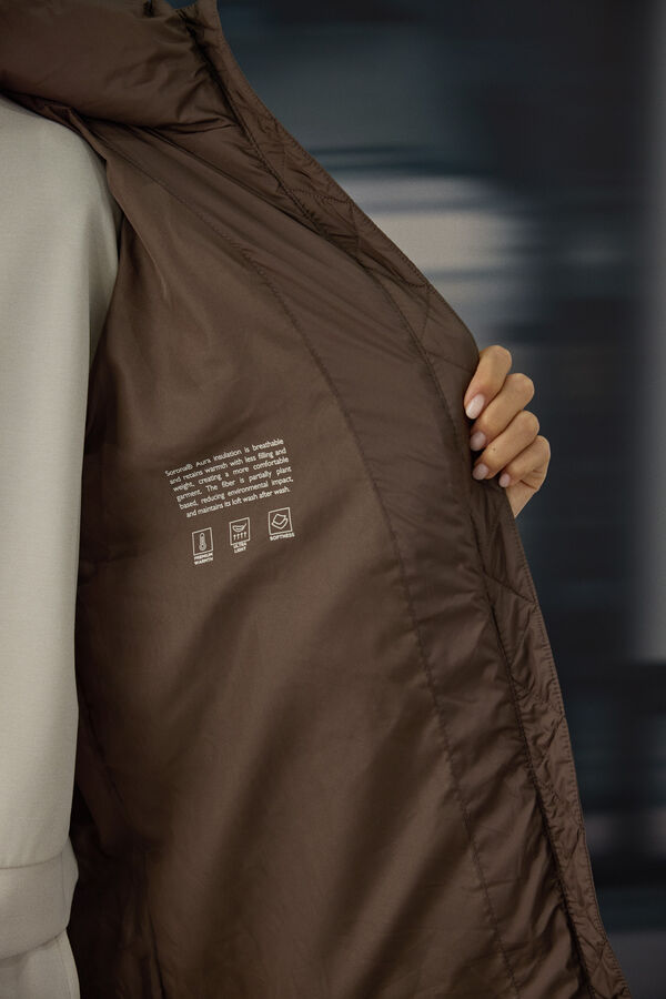 Springfield Veste midi matelass&eacute;e r&eacute;sistante &agrave; l'eau nude