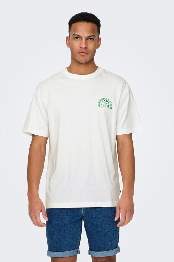 Springfield Kurzarm-Shirt Weiß