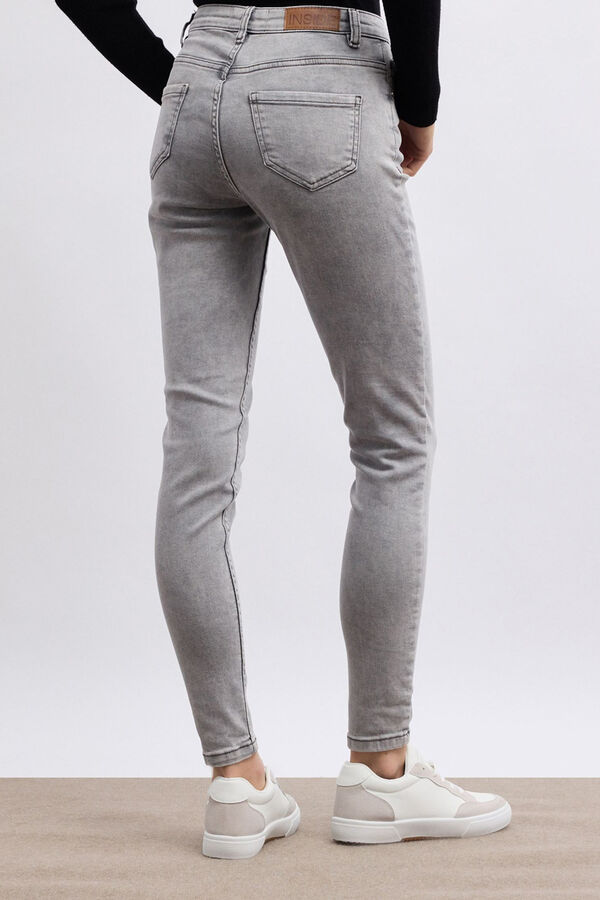 Inside Cal&ccedil;a Jeans Skinny de Cintura M&eacute;dia cinzento