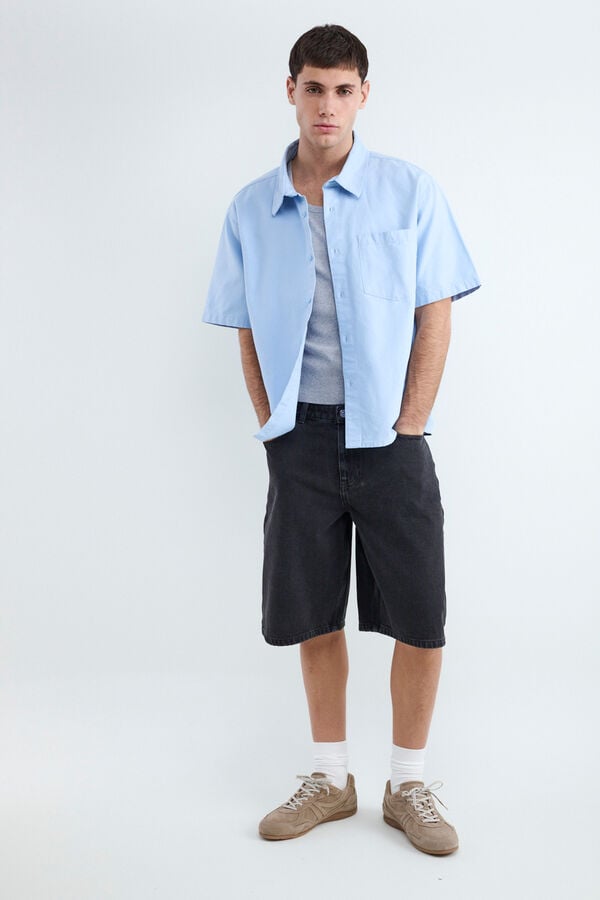 Balmohk Camisa manga corta lisa azul