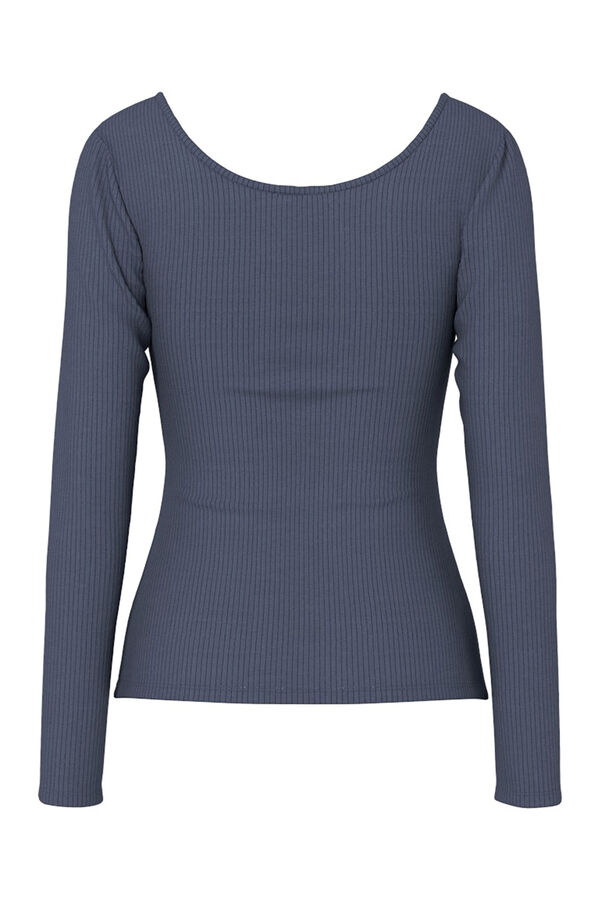 Pieces Top manga comprida azul