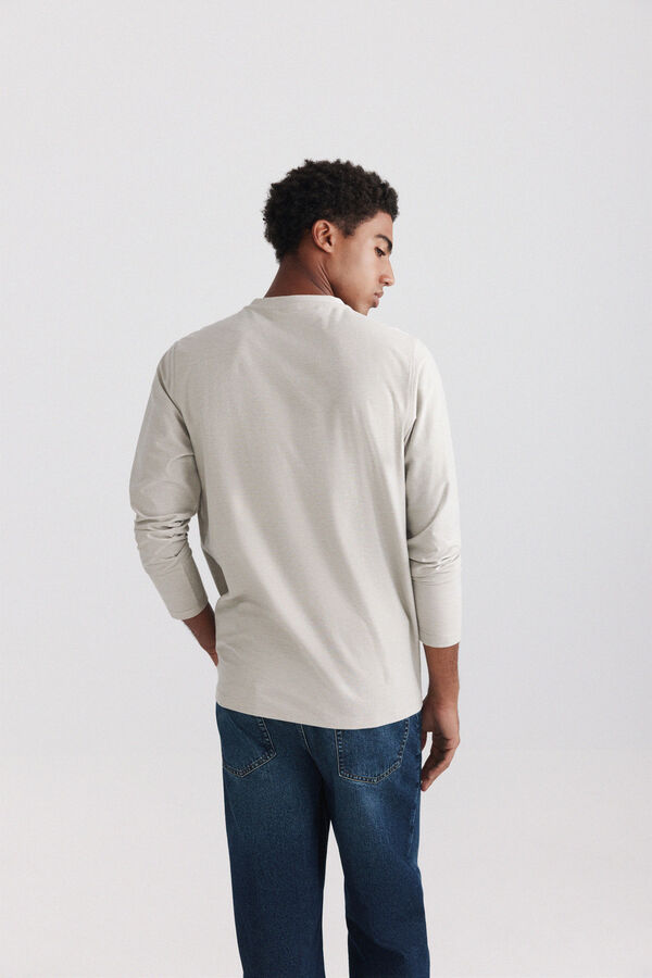 Springfield Piqu&eacute; oxford long sleeve T-shirt nude