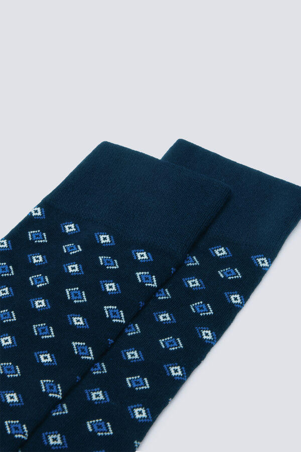 Springfield Geometric cotton sock blue