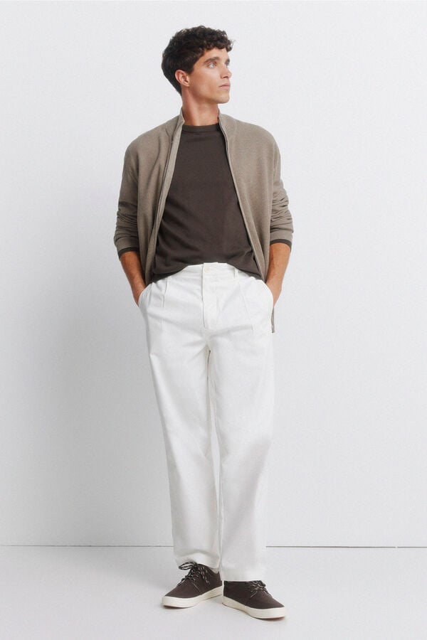 Springfield plain structured cardigan nude