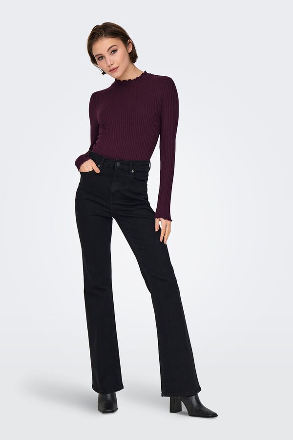 JDY Ribbed long sleeve T-shirt pink