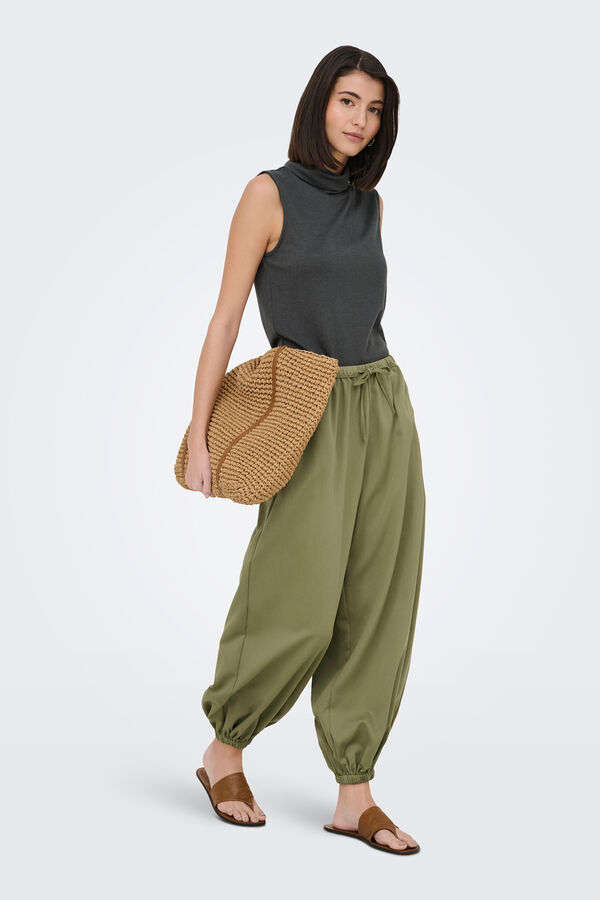 JDY Puffed long trousers nude