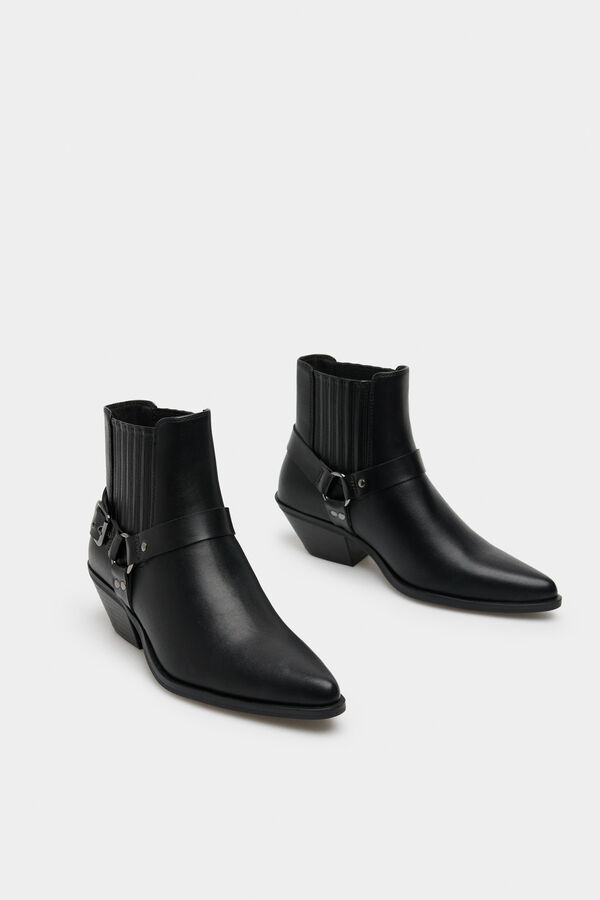 Springfield Botins cowboy com fivela preto