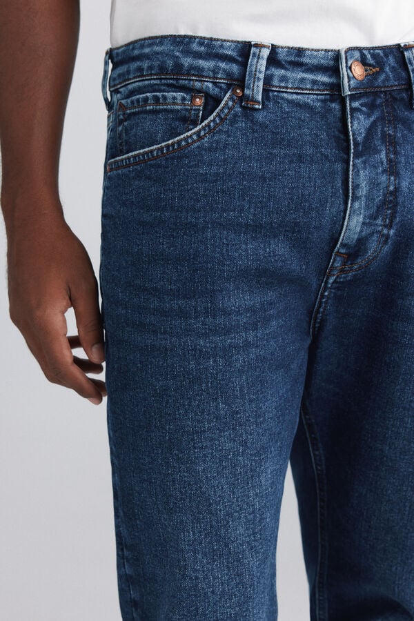 Springfield Dark wash slim fit jeans blue